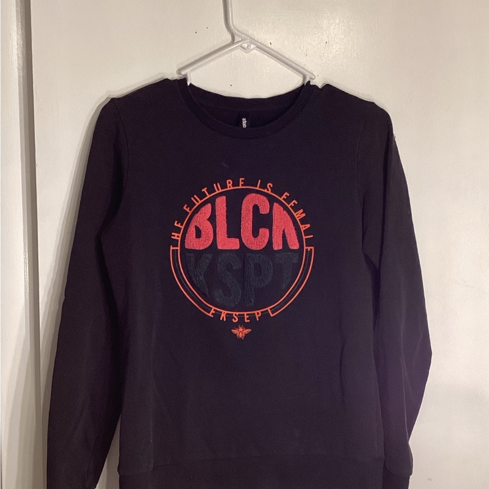 Eksept Black Sweatshirt with Pink and green Graphic TheFuture is Female